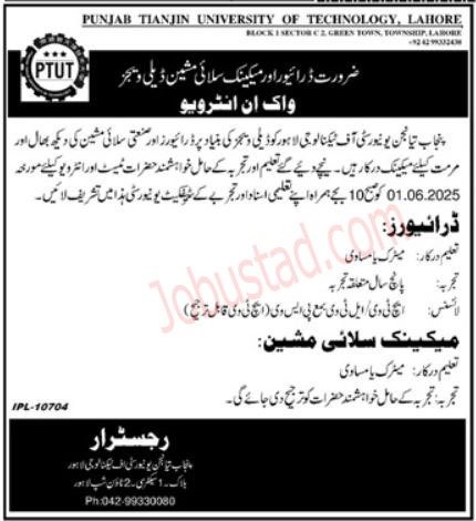 PTUT New Govt Jobs In Punjab December 2024