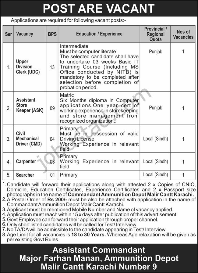 Pak Army Civilian New Govt Jobs In Pakistan December 2024