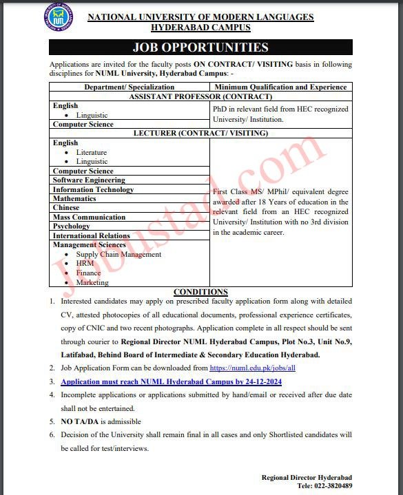 Teaching Staff New Govt Jobs In Hyderabad December 2024 