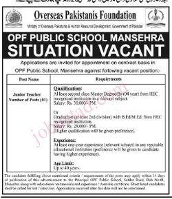 OPF New Jobs Overseas Pakistanis Foundation December 2024