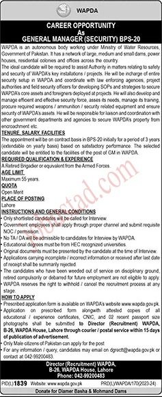 WAPDA New Govt Jobs In Pakistan January 2025