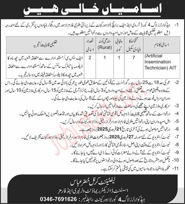 Pak Army Civilian New Govt Jobs In Pakistan February 2025